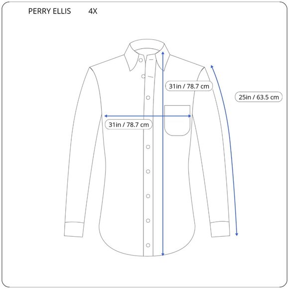 Perry Ellis Mens Shirt 4X Long Sleeve Button Brown Blue Plaid Lightweight PLA80E - Picture 2 of 8